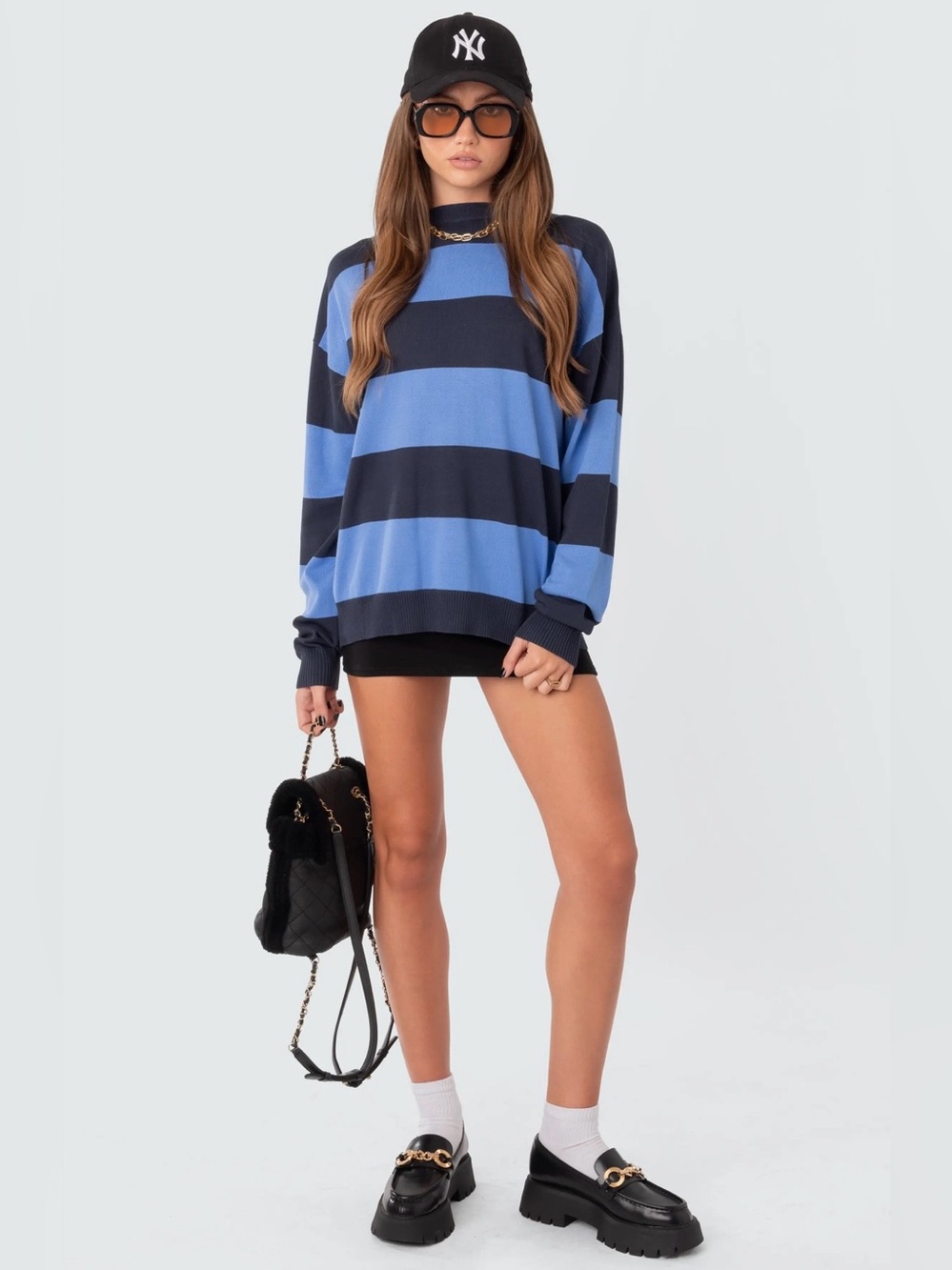 Edikted Logan Stripe Oversize Sweater M/L